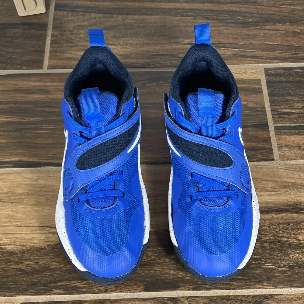 Nike Team Hustle D 11 Youth Boys Size 5Y Shoes Blue Pull On Basketball Sneakers